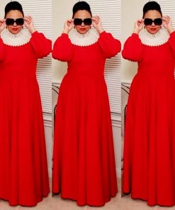 Social Butterfly Collection Really Red Necktie Maxi Dress