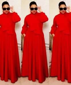 Social Butterfly Collection Really Red Necktie Maxi Dress