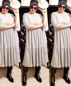 Social Butterfly Collection Grey Plus Size T-Shirt Baby Doll Style Dress 31 Social Butterfly Collection Grey Plus Size T-Shirt Baby Doll Style Dress