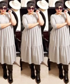 Social Butterfly Collection Grey Plus Size T-Shirt Baby Doll Style Dress 37 Social Butterfly Collection Grey Plus Size T-Shirt Baby Doll Style Dress