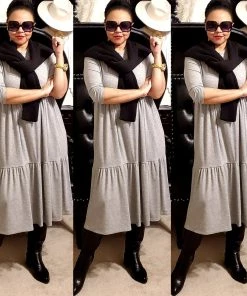 Social Butterfly Collection Grey Plus Size T-Shirt Baby Doll Style Dress 27 Social Butterfly Collection Grey Plus Size T-Shirt Baby Doll Style Dress