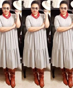 Social Butterfly Collection Grey Plus Size T-Shirt Baby Doll Style Dress 28 Social Butterfly Collection Grey Plus Size T-Shirt Baby Doll Style Dress