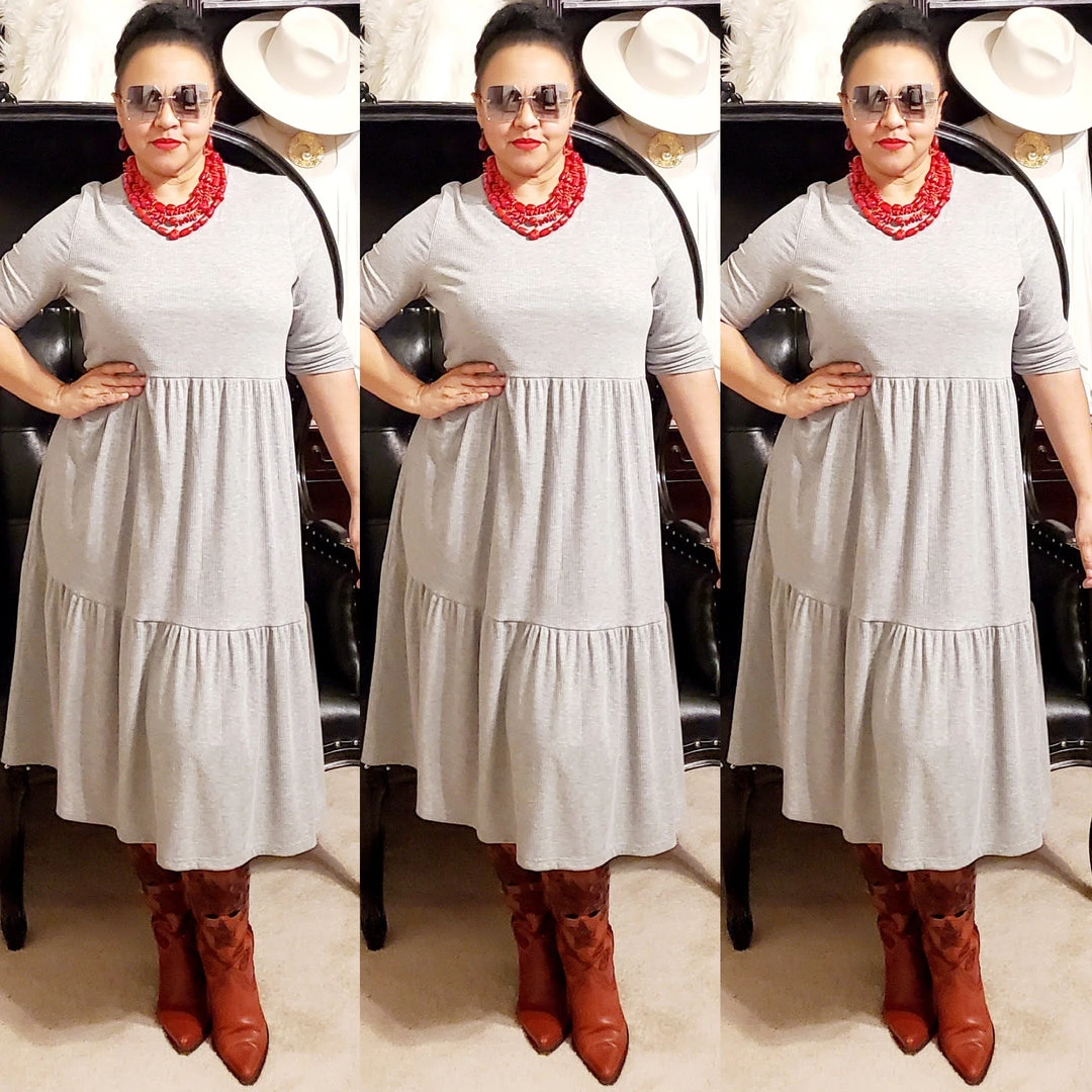 Social Butterfly Collection Grey Plus Size T-Shirt Baby Doll Style Dress 18 Social Butterfly Collection Grey Plus Size T-Shirt Baby Doll Style Dress