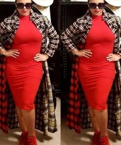 Social Butterfly Collection Plaid Check Multi Color Duster Dress 39 Social Butterfly Collection Plaid Check Multi Color Duster Dress