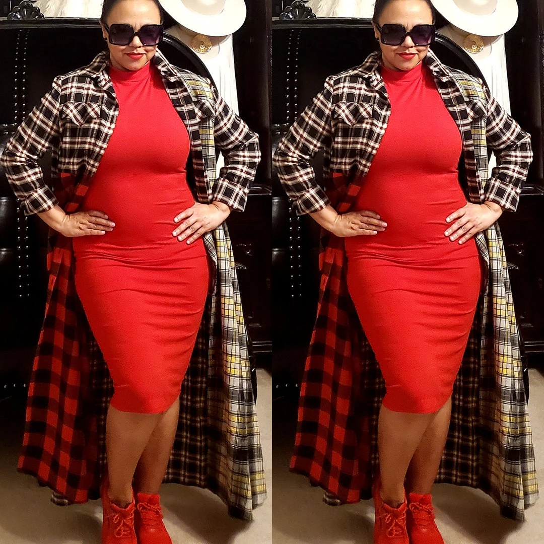 Social Butterfly Collection Plaid Check Multi Color Duster Dress 9 Social Butterfly Collection Plaid Check Multi Color Duster Dress