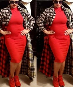 Social Butterfly Collection Plaid Check Multi Color Duster Dress 52 Social Butterfly Collection Plaid Check Multi Color Duster Dress