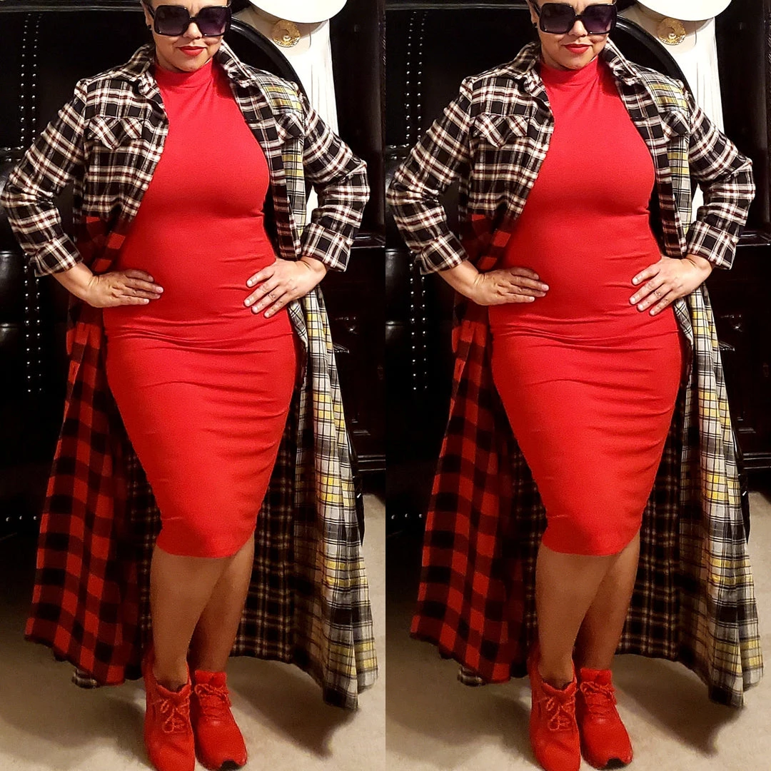 Social Butterfly Collection Plaid Check Multi Color Duster Dress 19 Social Butterfly Collection Plaid Check Multi Color Duster Dress