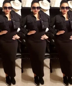 Social Butterfly Collection Black Denim Distressed Plus Size Cropped Jacket New Arrivals