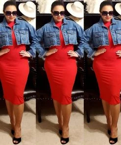 Social Butterfly Collection Distressed Denim Plus Size Cropped Jacket