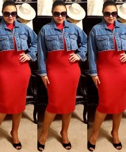 Social Butterfly Collection Distressed Plus Size Denim Cropped Jacket