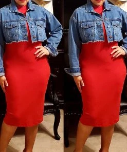 Social Butterfly Collection Distressed Plus Size Denim Cropped Jacket