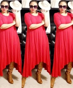 Social Butterfly Collection Sale Really Red Handkerchief Maxi Dress