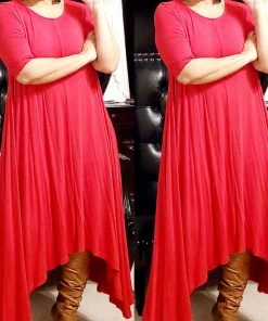 Social Butterfly Collection Sale Really Red Handkerchief Maxi Dress