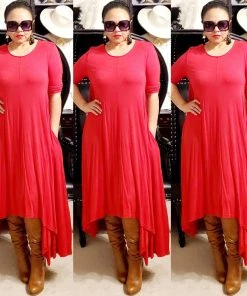 Social Butterfly Collection Sale Really Red Handkerchief Maxi Dress