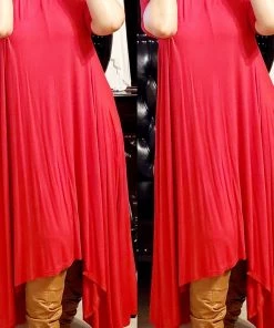 Social Butterfly Collection Sale Really Red Handkerchief Maxi Dress