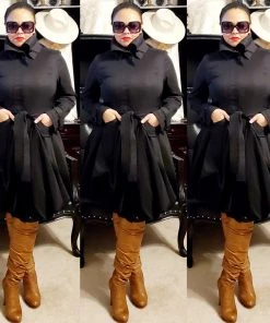 Social Butterfly Collection Beautiful Black Modern Day Coat Dress Dresses