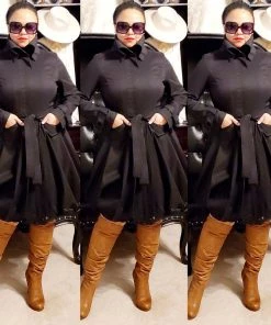 Social Butterfly Collection Beautiful Black Modern Day Coat Dress Dresses