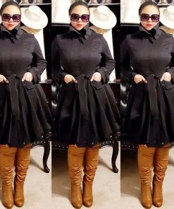 Social Butterfly Collection Beautiful Black Modern Day Coat Dress Dresses