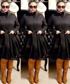 Social Butterfly Collection Beautiful Black Modern Day Coat Dress Dresses