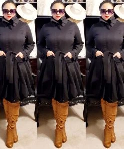 Social Butterfly Collection Beautiful Black Modern Day Coat Dress Dresses