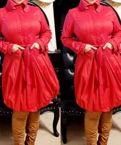 Social Butterfly Collection Regal Red Modern Day Coat Dress