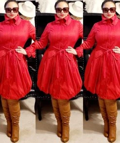 Social Butterfly Collection Regal Red Modern Day Coat Dress