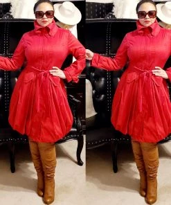 Social Butterfly Collection Regal Red Modern Day Coat Dress