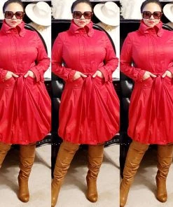 Social Butterfly Collection Regal Red Modern Day Coat Dress