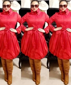 Social Butterfly Collection Regal Red Modern Day Coat Dress