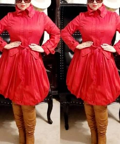 Social Butterfly Collection Regal Red Modern Day Coat Dress
