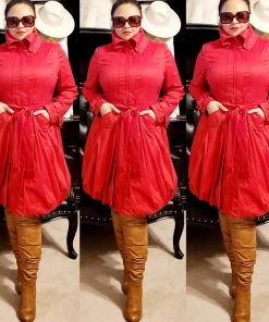 Social Butterfly Collection Regal Red Modern Day Coat Dress