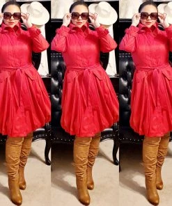 Social Butterfly Collection Regal Red Modern Day Coat Dress