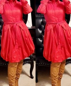 Social Butterfly Collection Regal Red Modern Day Coat Dress