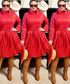 Social Butterfly Collection Regal Red Modern Day Coat Dress