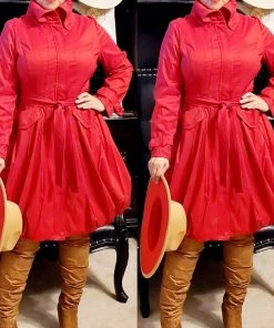 Social Butterfly Collection Regal Red Modern Day Coat Dress
