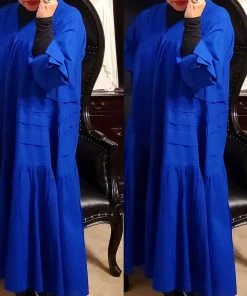 Social Butterfly Collection Plus Size Royal Blue Boho Style Below The Knee Dress Sale