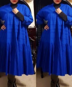 Social Butterfly Collection Plus Size Royal Blue Boho Style Below The Knee Dress Sale