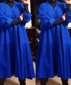 Social Butterfly Collection Plus Size Royal Blue Boho Style Below The Knee Dress Sale