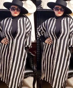 Social Butterfly Collection Black Ivory Striped Print Button Down High Low Dress Top 16 Social Butterfly Collection Black Ivory Striped Print Button Down High Low Dress Top