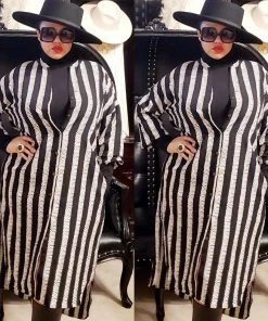 Social Butterfly Collection Black Ivory Striped Print Button Down High Low Dress Top 24 Social Butterfly Collection Black Ivory Striped Print Button Down High Low Dress Top