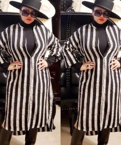 Social Butterfly Collection Black Ivory Striped Print Button Down High Low Dress Top 20 Social Butterfly Collection Black Ivory Striped Print Button Down High Low Dress Top