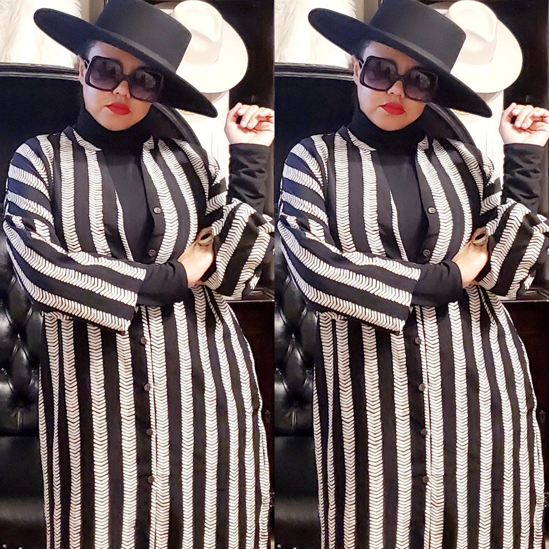 Social Butterfly Collection Black Ivory Striped Print Button Down High Low Dress Top 7 Social Butterfly Collection Black Ivory Striped Print Button Down High Low Dress Top