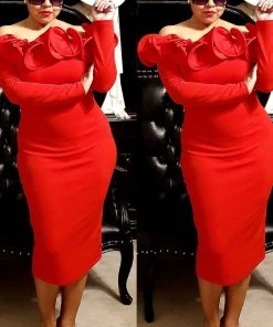 Social Butterfly Collection Dresses Regal Red Ruffle Neckline Dress 13 Social Butterfly Collection Dresses Regal Red Ruffle Neckline Dress