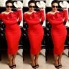 Social Butterfly Collection Dresses Regal Red Ruffle Neckline Dress
