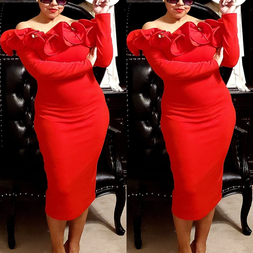 Social Butterfly Collection Dresses Regal Red Ruffle Neckline Dress 9 Social Butterfly Collection Dresses Regal Red Ruffle Neckline Dress