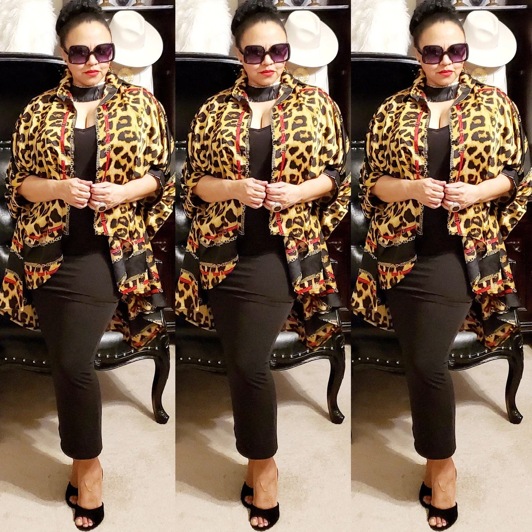 Social Butterfly Collection Sale Plus Size Animal Print Red Trim Detail Blouse 3 Social Butterfly Collection Sale Plus Size Animal Print Red Trim Detail Blouse