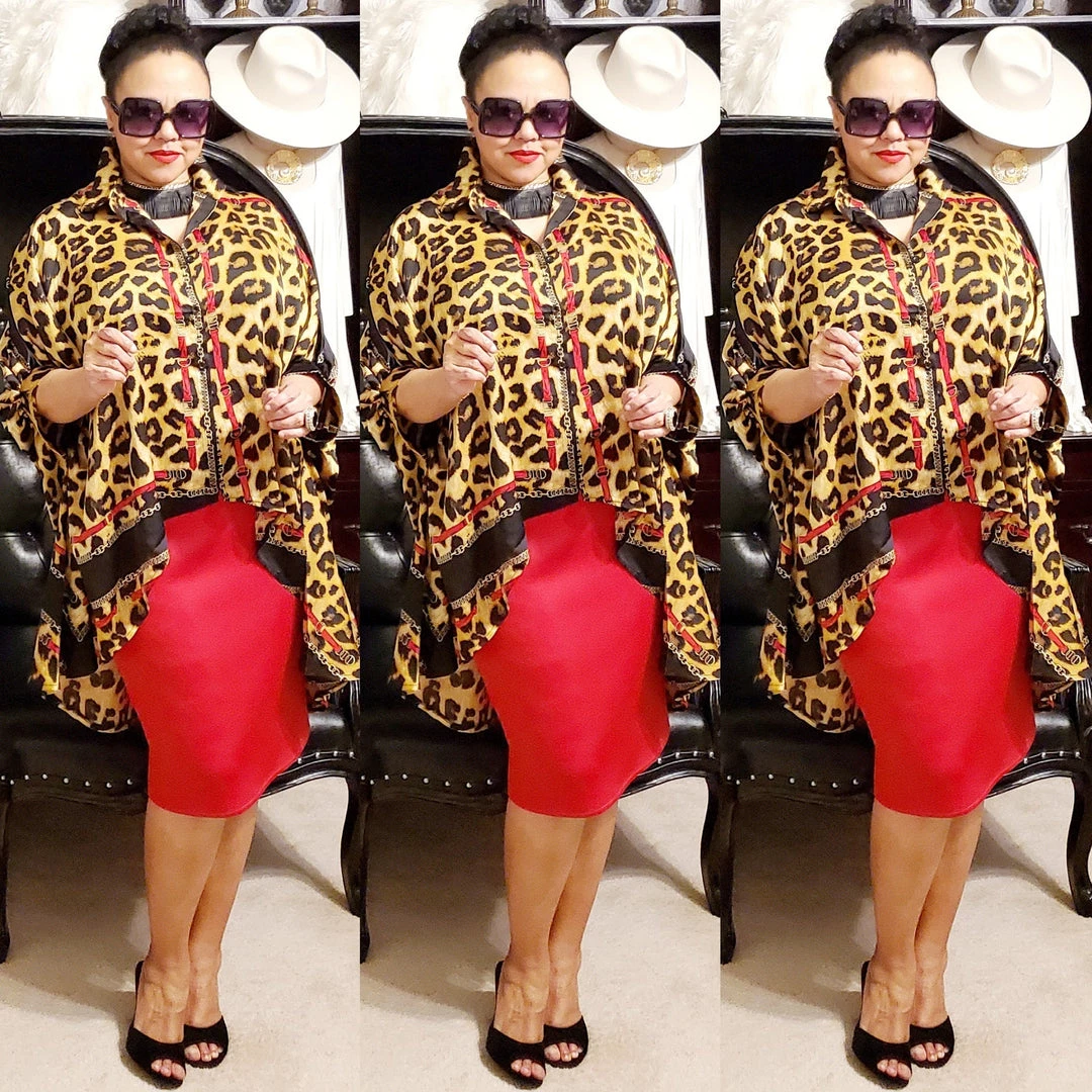 Social Butterfly Collection Sale Plus Size Animal Print Red Trim Detail Blouse 11 Social Butterfly Collection Sale Plus Size Animal Print Red Trim Detail Blouse