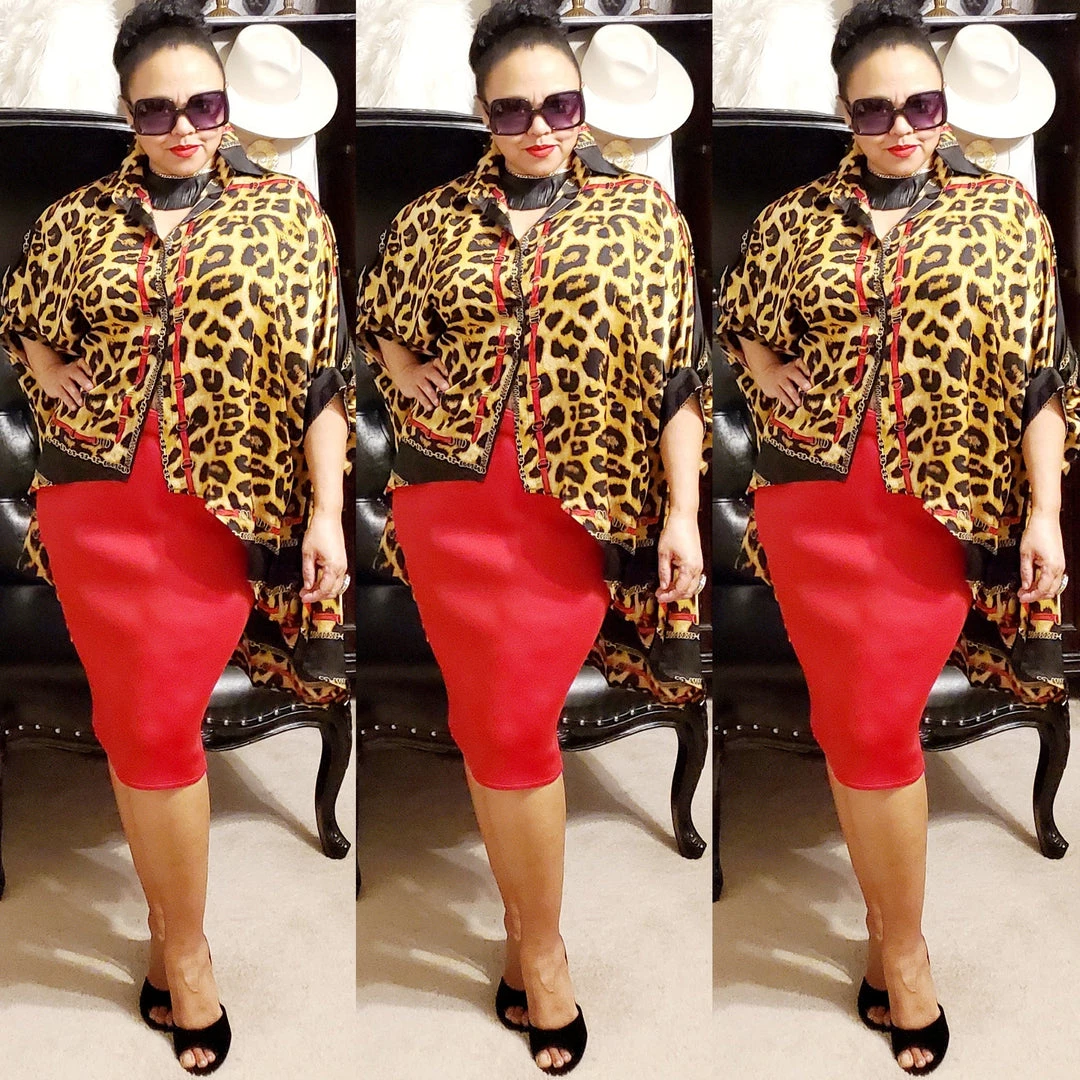 Social Butterfly Collection Sale Plus Size Animal Print Red Trim Detail Blouse 9 Social Butterfly Collection Sale Plus Size Animal Print Red Trim Detail Blouse