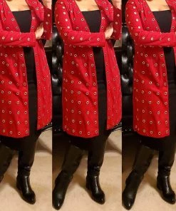 Social Butterfly Collection Sale Dark Red Faux Suede Silver Grommet Jacket