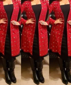 Social Butterfly Collection Sale Dark Red Faux Suede Silver Grommet Jacket